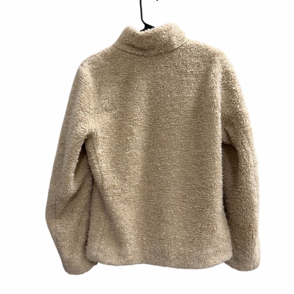 PENDLETON Ladies Fuzzy Zip Jacket in Sherpa Fleece with Plaid Contrast Size Smal - Picture 2 of 9